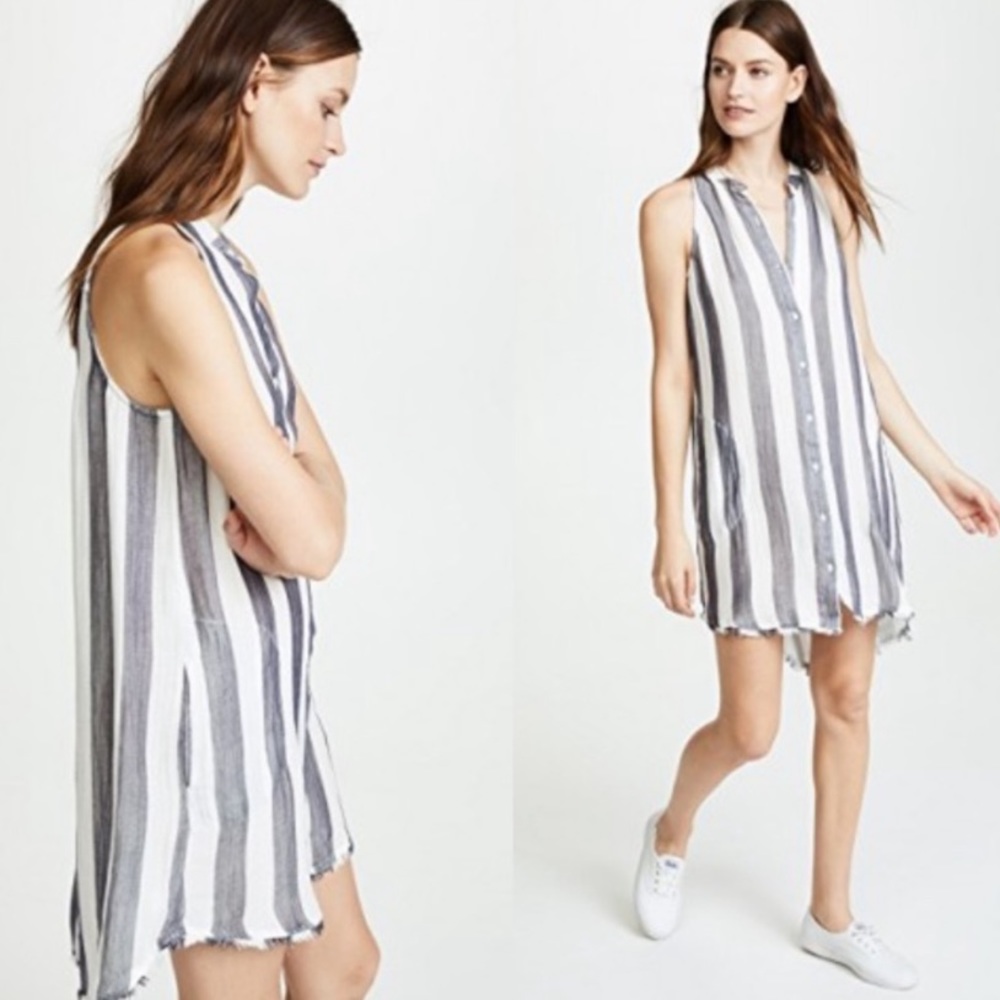 BELLA DAHL Striped Blue & White Dress